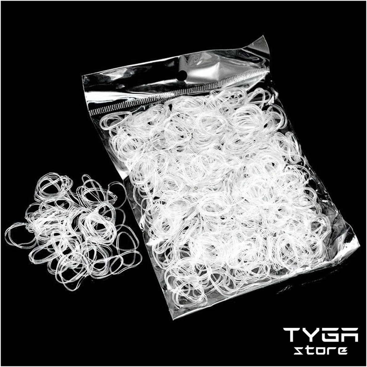 TYGA Store Pack of 1000 Mini Rubber Bands Soft Elastic Bands for Kids Hair Braids Ponytail Hair - Image 3
