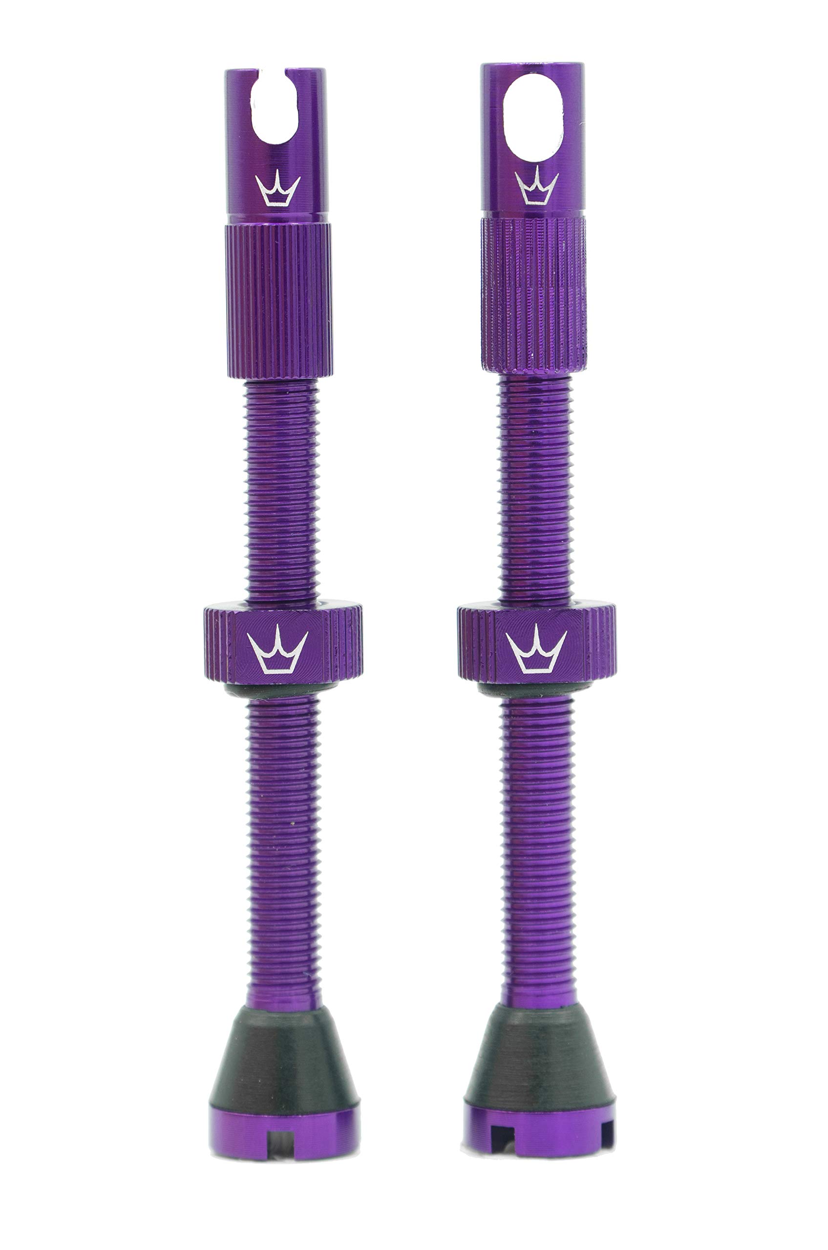 Peaty's x Chris King MK2 Tubeless Valves - Integrated Valve Core & Spoke Key Presta Valve Caps, 7075 Aluminium Tyre Valves for All Tubeless Ready Rims, MTB, Road & Gravel Compatible, 60mm Violet
