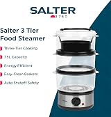Salter 3 Tier Electric Food Steamer 7.5L - Stackable, BPA Free, 500W view 2