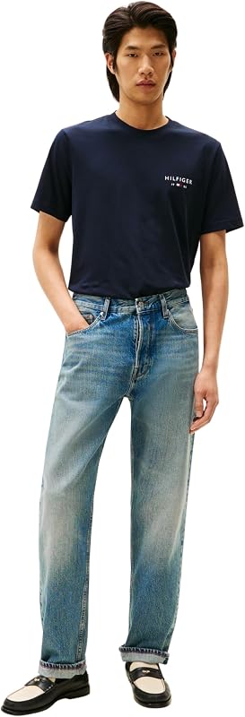 Brand Love Small Hilfiger Tee Mw0mw41456 T-Shirt S/S, Bleu (Ciel du désert), M Homme, Bleu (Ciel du Désert), Medium — photo 4 sur 5