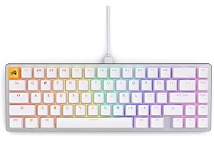 Glorious Gaming GMMK 2-65 Percent Keyboard - White Custom Layout - Compact Low-Profile - Hotswap w/Cherry Mx Style Switches - Incl. Double Shot Keycaps & Linear Switches