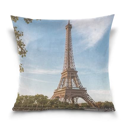 Amazon Com Titlesign Paris Eiffel Tower Throw Pillow Case Square