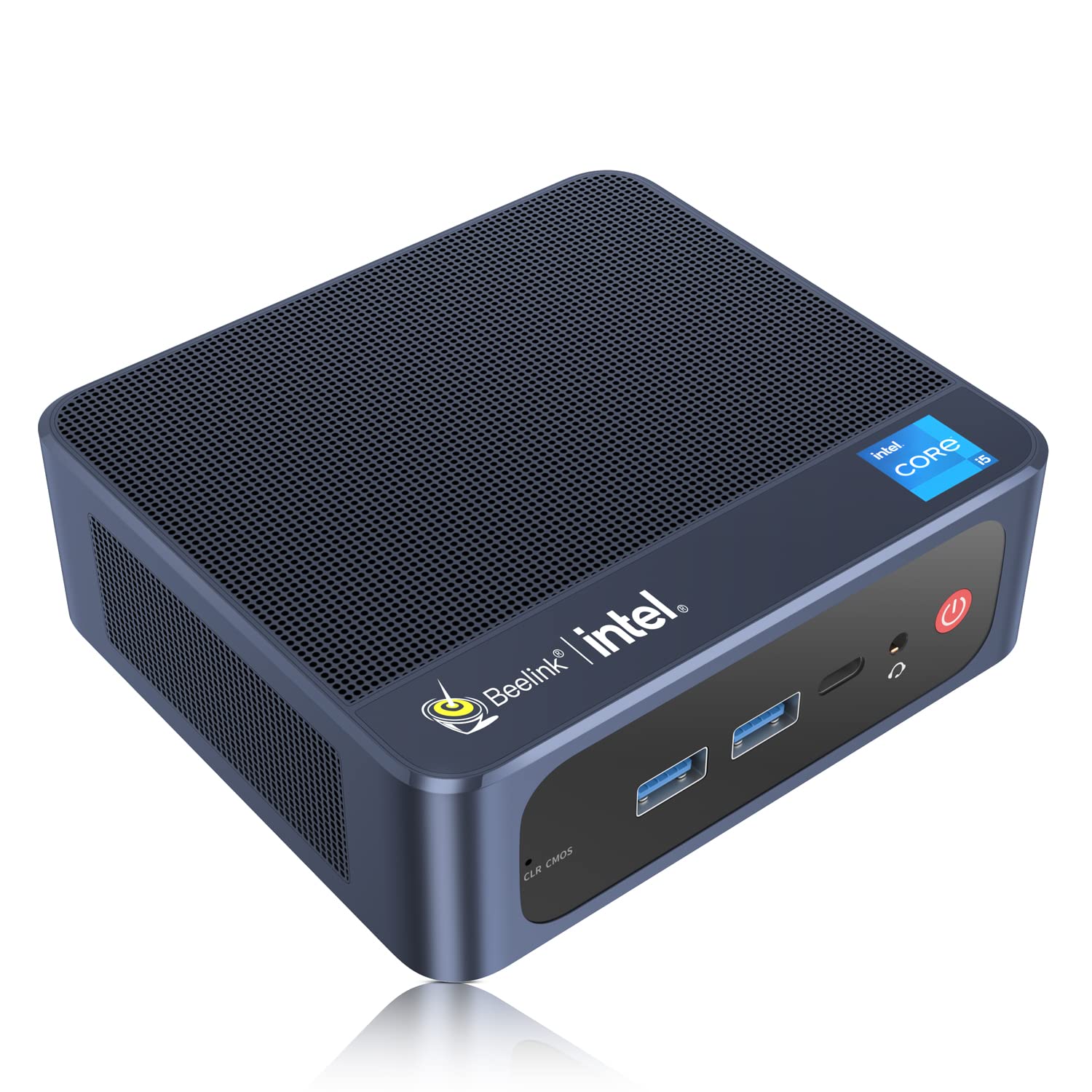 Beelink SEi11 Mini PC, Intel 11th Gen Core i5-11320H(4C/8T up to 4.5GHz), 16G DDR4 RAM+500G NVMe SSD Mini Desktop Computer Support 4K@60Hz Dual Display, WiFi 6, BT5.2, Ethernet, Auto Power On, WOL