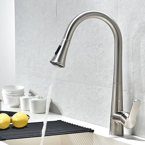 Vccucine Best Modern Single Handle Brushend Nickel Pull Out