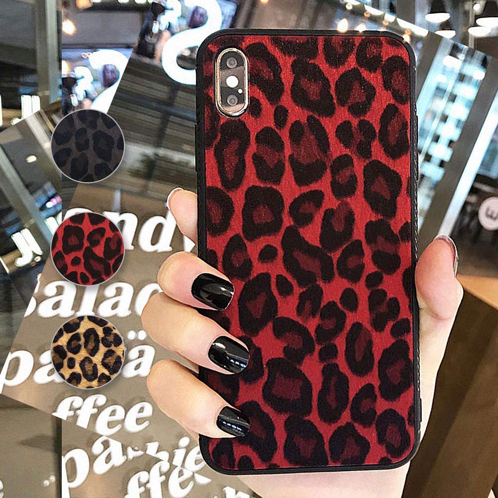 Soft Silicone Case iPhone Xr Protective Cover, Leopard Print Gel Slim Shockproof Funcky Back Bumper