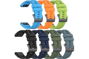 VINIUSIKI 26mm Quick Fit Watch Band Compatible with Garmin Fenix 8 51mm/7X Pro/6X Pro/5X Plus/3/HR | Soft Silicone Strap for Tactix Delta/Descent MK2i/D2 Smartwatches