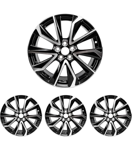 thumbnail image 2 of 17x7 Inch Replacement Aluminum Wheel Rim For Toyota Corolla 2017-2019 - Machined Black, Direct OEM Fit 2 of 13