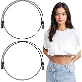 Mabor 2 Pcs Shirt Tuck Band Women, Adjustable Crop Band for Tucking Shirts Belly Leaking Elastic Bands to Change The Style of Your Top Shirt Stays Belt for Women