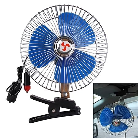 Demiawaking 8 Zoll 12V beweglicher Träger-Auto Ventilator oszillierende Auto Selbstkühler Ventilator