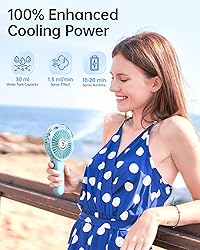 SWEETFULL Portable Misting Fan - 180° Foldable