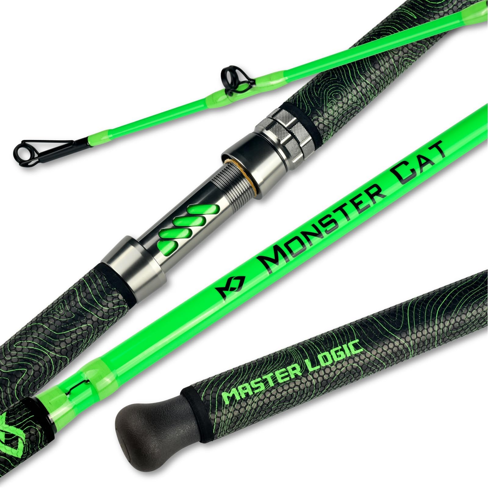 Photo 1 of MASTER LOGIC Monster Catfish Fishing Rod - 7' Medium Heavy, 1-Piece Glow in Dark Casting Rod, S-Glass & Carbon Graphite Blend, Durable EVA Foam Super Grip, Catfish Pole for Night Fishing Green