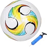 ABAJI Soccer Ball Size 3 4 5 Kids Toddlers Toy Gift Colorful Pattern Practice Training Boys Girls Come with Inflator