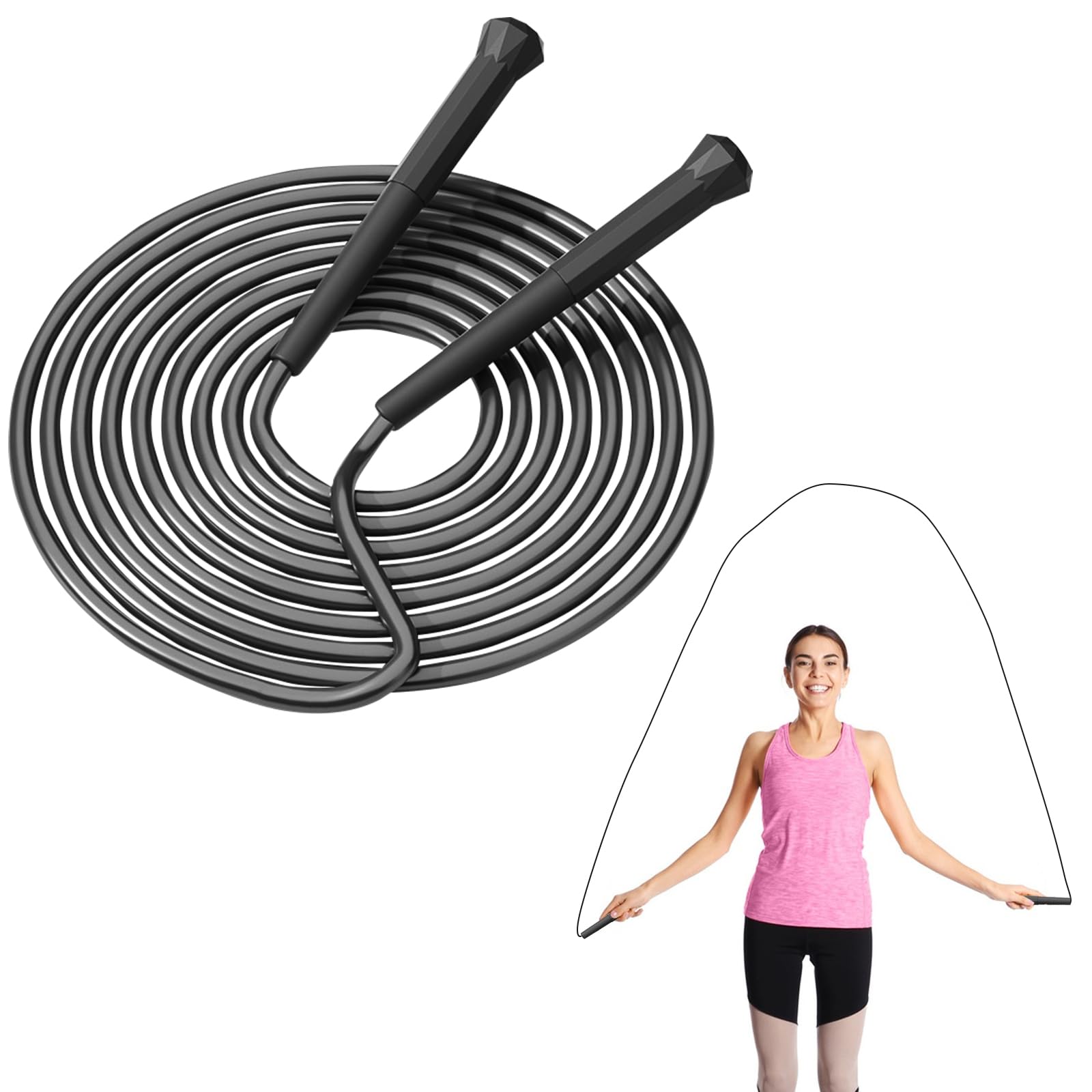 EnixwH Jump Rope, Skipping Rope Adult Fitness, Skipping Rope Boxing, Speed Skipping Ropes Professional with Adjustable Length, Sports Skipping Rope for Endurance, Weight Loss, Boxing, Sports, Cardio