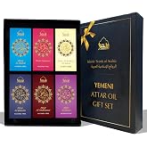 Dukhni Yemeni Attar Oil Set 6x6ml Roll on Perfume Oils | Islamic Gifts | Assorted Arabian Oudh Attar Perfume Oil for Men &amp; Women | Travel size, Non-Alcoholic, Long Lasting Attar Gift Sets