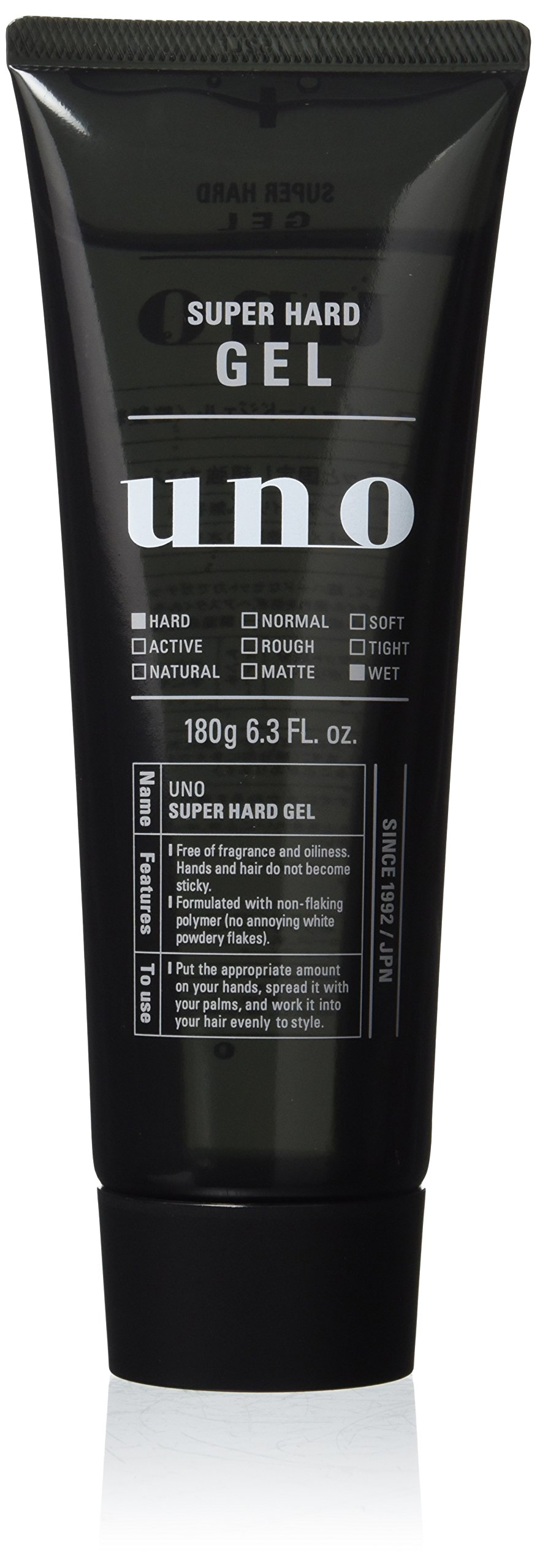 Shiseido Uno Men's Hair Styling Super Hard Gel Wet Effect 180g