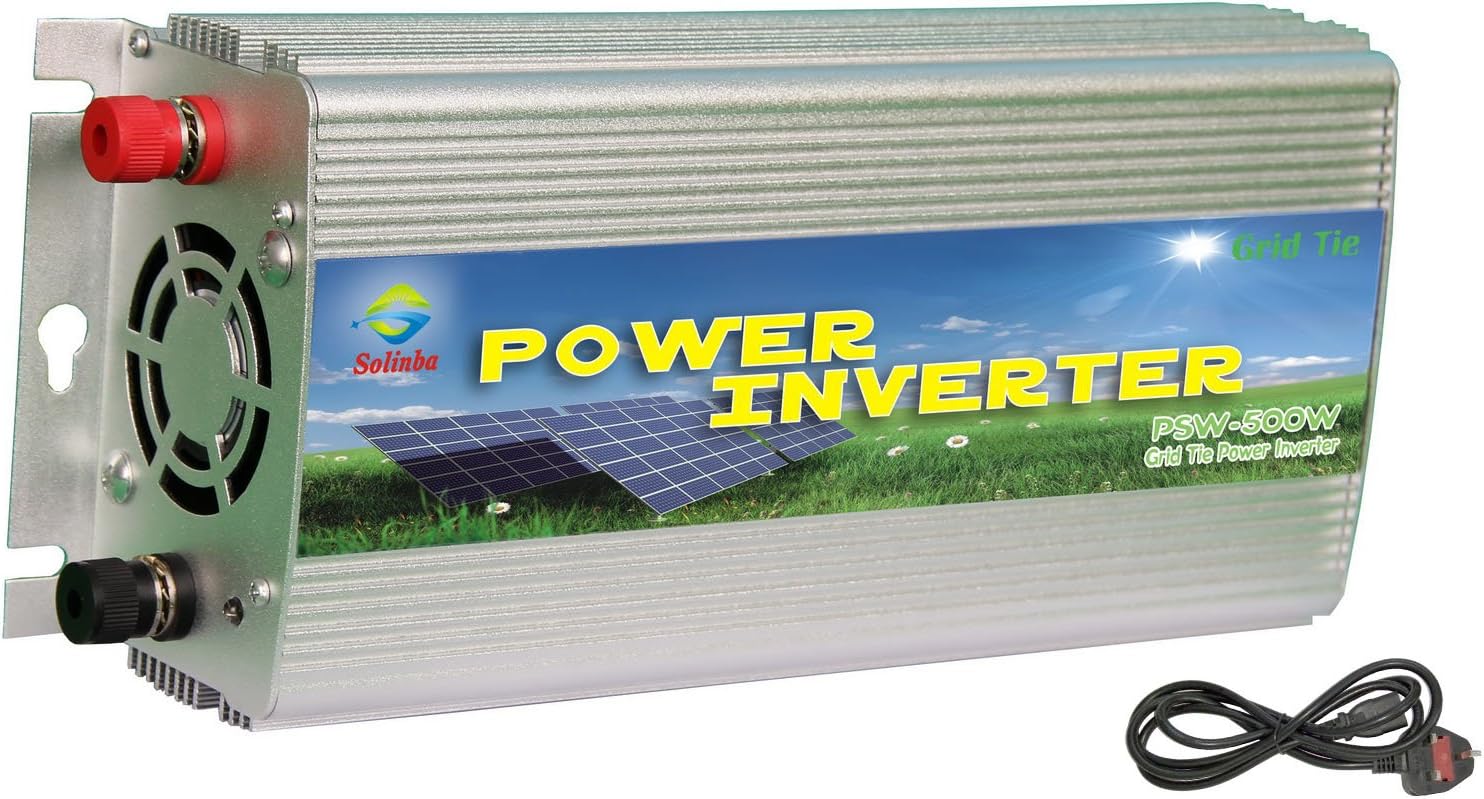 Solinba 500w Grid Tie Power Inverter for Solar Panel, MPPT, Converter, Silver, UK