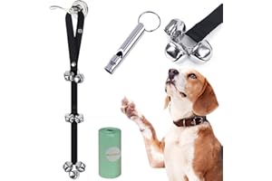 Noodoky Dog Doorbells Pet Bell for Door Potty Training, Adjustable Door Bells for Dogs Puppies Poochie Doggie to Ring to Go Outside, Hanging Bells for Doorknob/Handle (1-Pack)