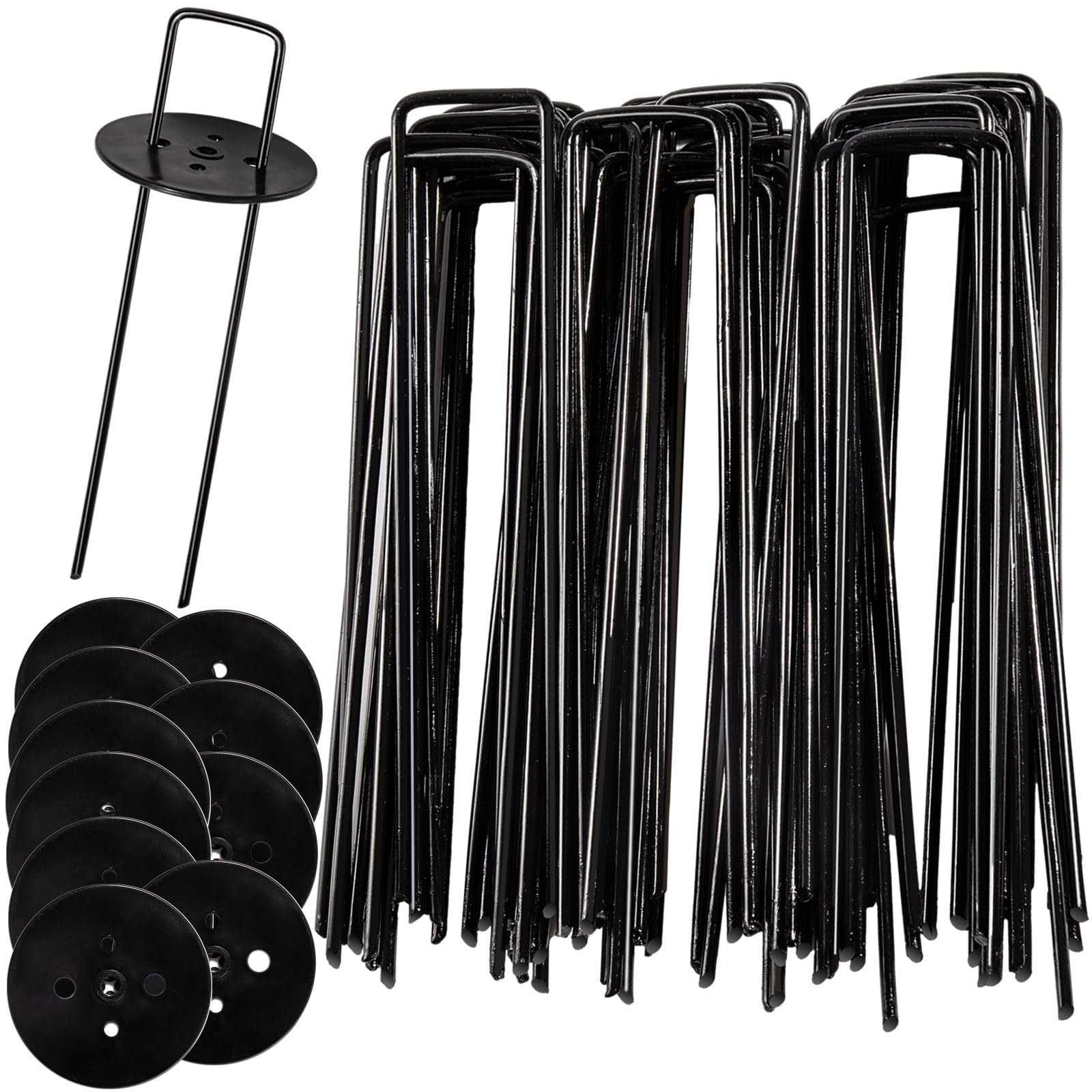 AGAKY Garden Pegs, 45 Pieces Garden Fixing Pegs for Mulching Canvas, Metal Trellis and Netting (150 mm/3 mm Diameter)