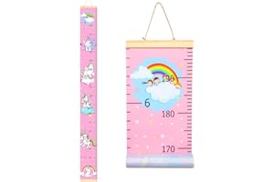 Sylfairy Growth Chart, Kids Wall Ruler Removable Height Measure Chart for Boys Girls Growth Ruler Unicorn Wall Room Decoratio