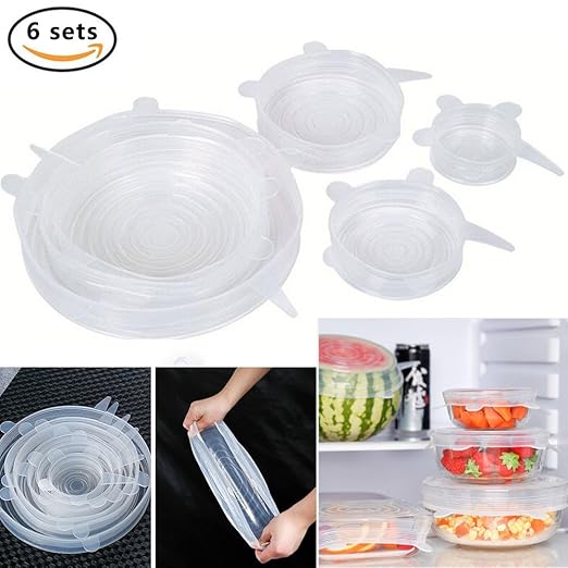 Tapa de silicona elástica, 6 paquetes de fundas de silicona ...