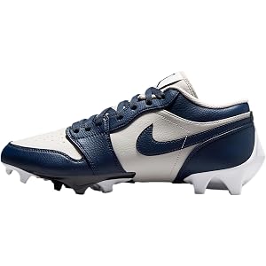 Jordan 1 Low TD Men's Football Cleat (Wolf Grey/White/College Navy)