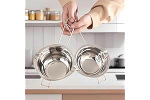 2 Packs 400ML/600ML Melting Pot Stainless Steel - Double Boiler Pot Set for Melting Chocolate, Candy, Soap, Butter, Cheese