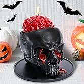 Halloween Decorations Indoor - Halloween Candle, Skull Bleeding Candle Gothic Decorations for Home Table Bar Indoor Room - Spooky Decor for Table Room, Black
