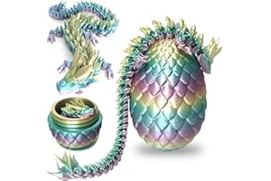 3D Printed Dragon Eggs with Dragon Inside Articulated Animals Mystery Easter Egg Home Office Decor