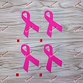 4 Pack 4'' Pink Ribbon Symbol of Breast Cancer Awareness Decal Sticker Car Vinyl