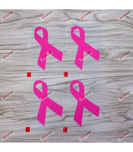 5-Pack Pink Breast Cancer Awareness Ribbon Vinyl Decals – 3.5 Inch Glossy Stickers For Cars & Windows