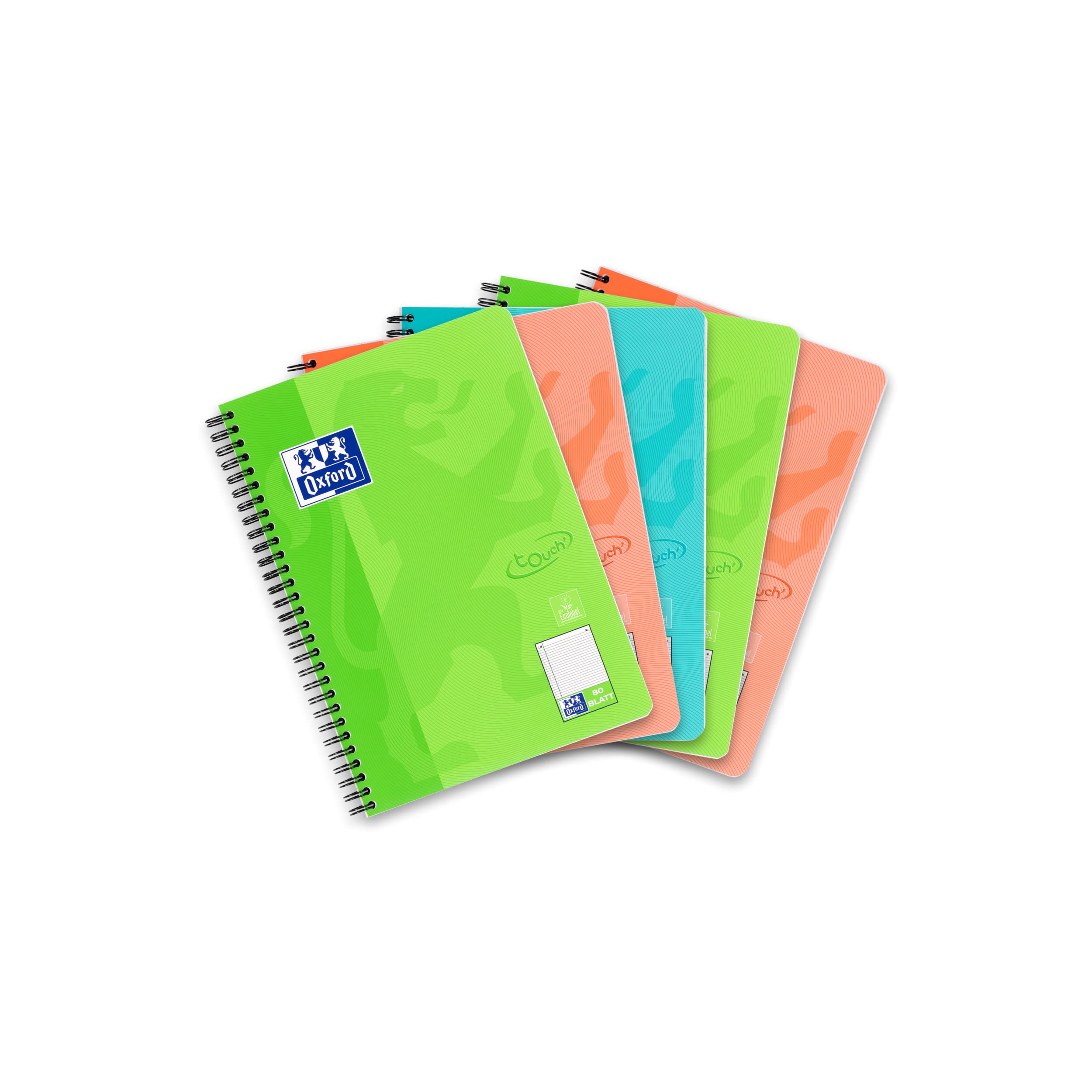 Oxford. Lined B5 grün, Blau, Rot