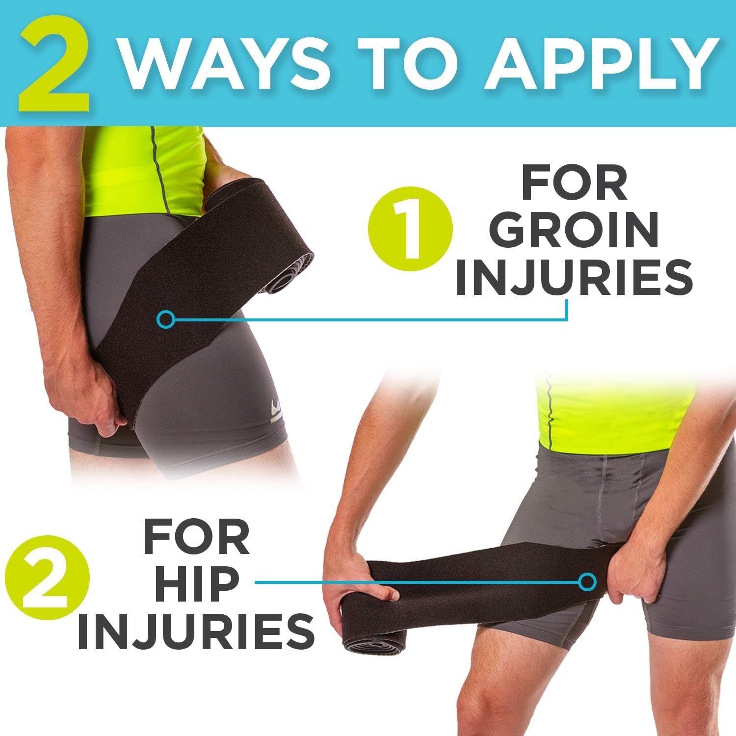 BraceAbility Hip Brace & Groin Strain Wrap | Non-Slip Hamstring & Thigh Compression Support Spica for Pulled Quad Muscle, Arthritis Relief, Inguinal Hernia or Abduction Hip Flexor Injury (One Size): Health & Personal Care