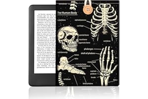 Doodlream Kindle Sleeve Case Bag with Button, Skeleton Skull Waterproof Carrying Sleeve Case for 7" Oasis/6.8" Paperwhite/Touch/e-Reader, Bone Name Memory Fabric Protective Cover Pouch Bag