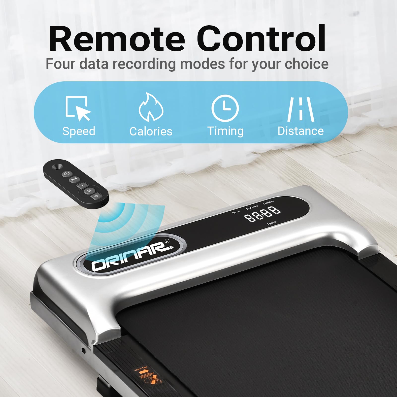 Orinar Walking Pad, Under Desk Treadmill for Home and Office, 2.5 HP Portable Treadmill, 3 in 1 Walking Jogging Running Machine with Remote Control, LED Display