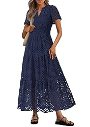 PRETTYGARDEN Womens 2025 Summer Maxi Dress Short