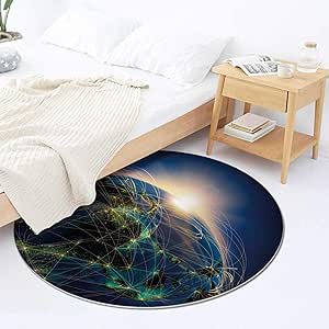 Alfombras Redondas del Mundo, 6 pies, Globo Vivo del Mundo en el