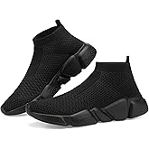 Santiro Mens Walking Shoes Breathable Knit Slip On Sneakers Lightweight Athletic Gym Shoes