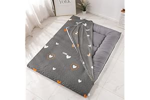 XIOU Japanese Futon Cover - 100% Cotton Cover for Traditional Shikibuton Floor Futon Mattress - Washable Cotton (Love,Queen(59X79inch))