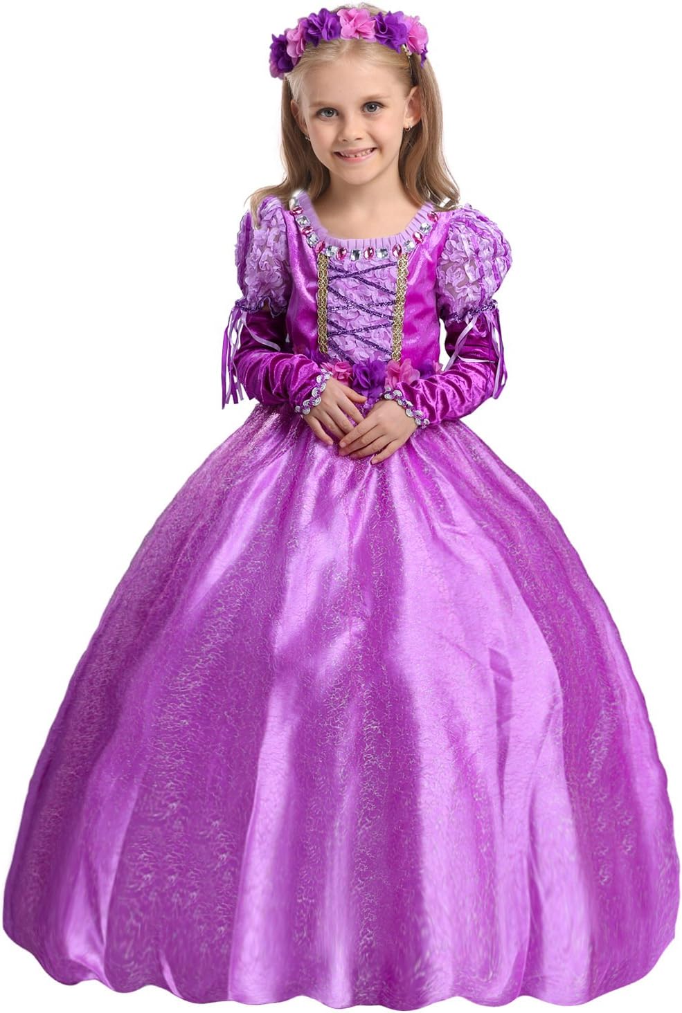iFigure Girl's Purple Princess Dress up Costume Fancy Party Dress