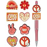 8Pcs Silicone Focal Beads for Pens – Premium Soft, Durable Beads for Custom Pen Making, DIY Craft Projects, and Personalization – Assorted Colors and Designs (Peace & Love)