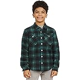 Eddie Bauer Boys' Plush Faux Sherpa Lined Fleece Button-Down Shirt Jacket (XS-XL)