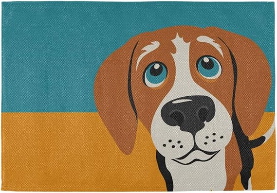 Plosds Küchentisch Matte Illustration Beagle Hund 12 x 18 Zoll Cafe