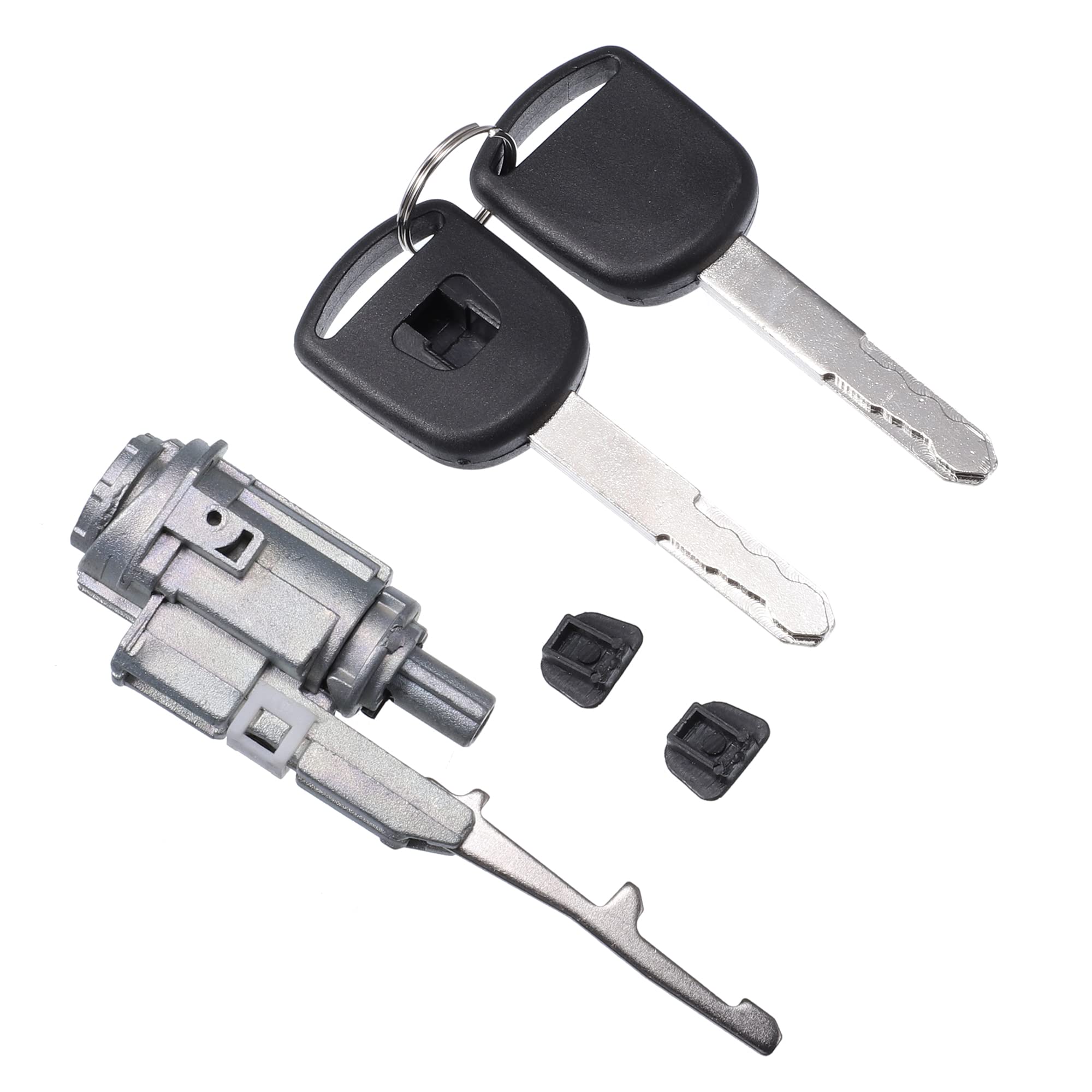Photo 1 of Motoforti Ignition Switch Cylinder, Steering Wheel Lock Cylinder for Honda Accord 2003-2012, Metal, with 2 Keys, without Chip, No.06351-TA0-H11, Black Silver Tone, 1 Set
