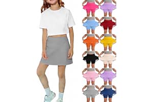 AIMAOMI Little Girls Athletic Uniform Skorts French Tennis Golf Skirts with Shorts for Toddler