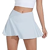 Willit Womens V Cross Swim Skirt Athletic Bathing Suit Skorts Skirts Swimsuit Bottoms with Pocket