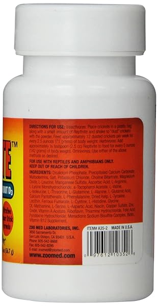 ZOO MED REPTIVITE, WITHOUT VITAMIN D3, 2-OUNCE,BLACK