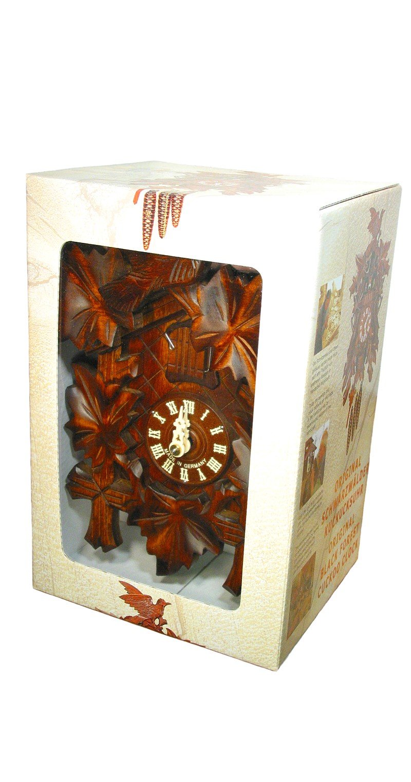 August Schwer Cuckoo Clock Five Leaves, Bird Gift-Boxed 8491004