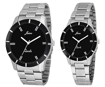Analogue Black Dial Men's & Women's Couple Watch -Jc423