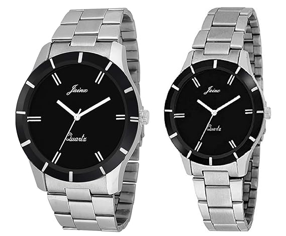 Analogue Black Dial Mens & Womens Couple Watch -Jc423