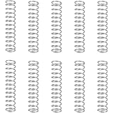 10Pcs Compression Springs (5mm OD, 0.5mm Wire Dia, 25mm Free Length) | Silver 304 Stainless Steel Compression Spring for Perfume Nozzle, Ballpoint Pen, Toy Gun and Remote Control Car Suspension
